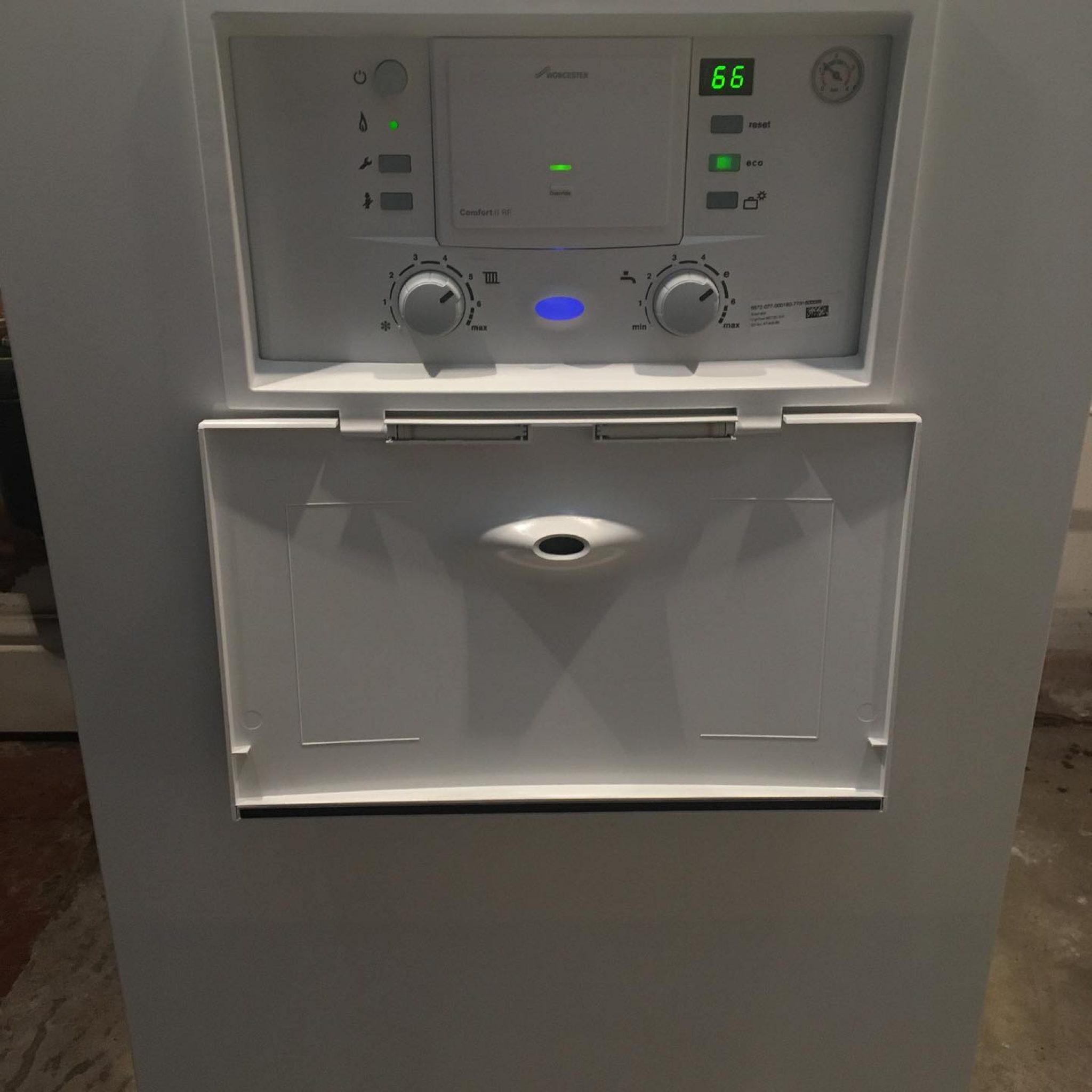 Worcester 440 Highflow floor mounted combi boiler. Deliver